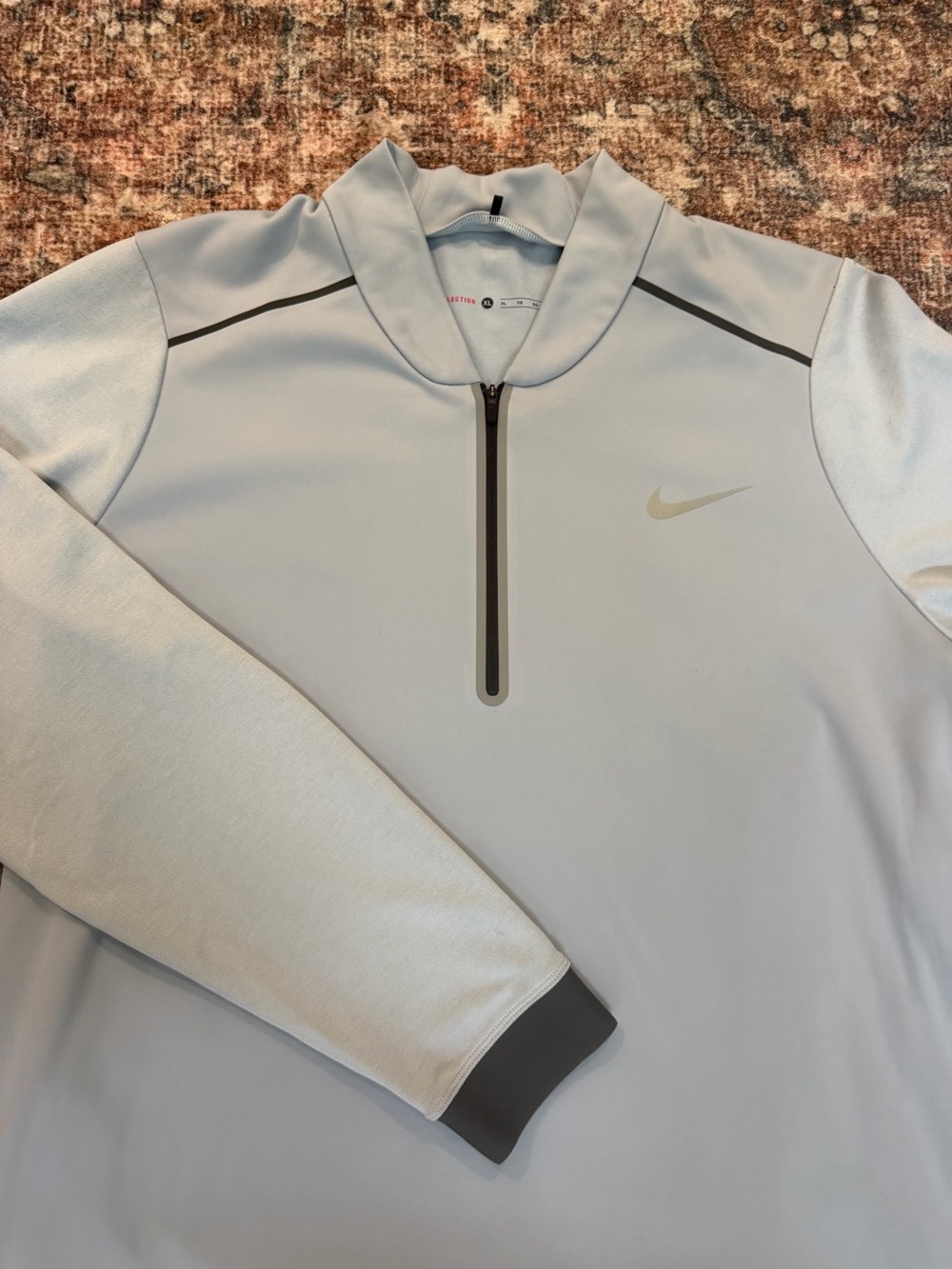 Nike grey quarter zip golf top tiger woods collection size XL